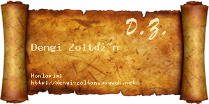 Dengi Zoltán névjegykártya